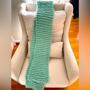 Anthropologie Extra-long Chunky Knit Winter Ski Scarf in Mint Green